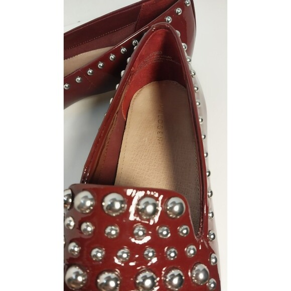 Halogen Kaylee Studded Genuine Leather Slip On Burgundy Loafers Women's Size 6 M - Picture 5 of 8